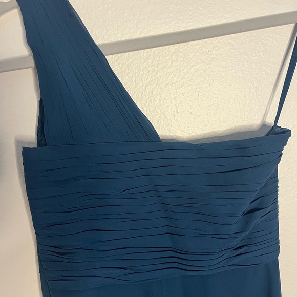 Ann Taylor Women’s Blue Asymmetrical One-Shoulder Dress - Picture 5 of 6